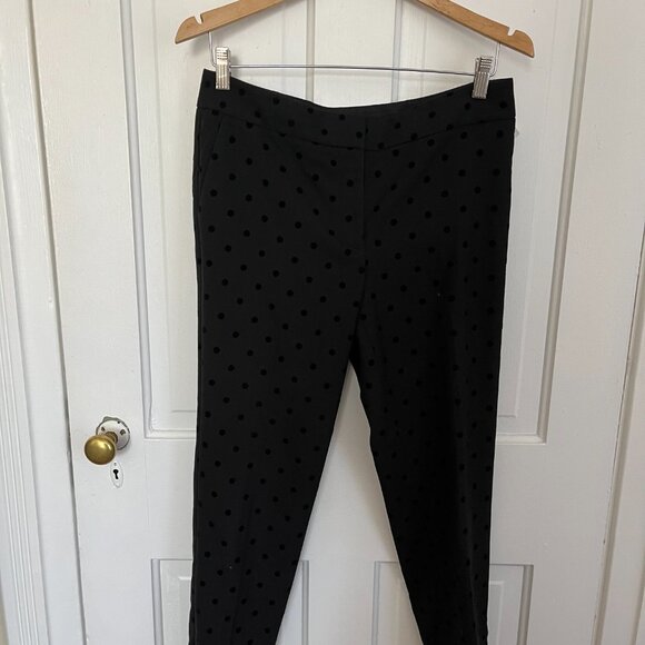 Talbots Hampshire Ankle Women's Slacks 6P black with black polka dots - Picture 3 of 10